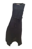 Ciciten 700401 Askılı Asimetrik Kesim Dokuma %100 Pamuk Elbise - 11