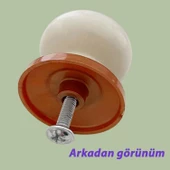 15 Adet Menekşe Kulp Beyaz Polimer Düğme Kulp Bakır Tablalı Mobilya Mutfak Dolabı Çekmece Kulbu Kulpları - 4