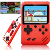 QASUL Retro Gameboy Oyun Konsolu Mini Atari 2 Oyunculu  Çocuklar, Yetişkinler için Hediye KIRMIZI - 1
