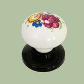 8 Adet Menekşe Kulp Beyaz Polimer Düğme Kulp Siyah Tablalı Mobilya Mutfak Dolabı Çekmece Kulbu Kulpları - 5