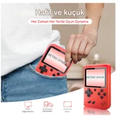 QASUL Retro Gameboy Oyun Konsolu Mini Atari 2 Oyunculu  Çocuklar, Yetişkinler için Hediye KIRMIZI - 4