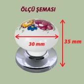 15 Adet Menekşe Kulp Beyaz Polimer Düğme Kulp Krom Tablalı Mobilya Mutfak Dolabı Çekmece Kulbu Kulpları - 2