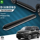 S-Dizayn Toyota Proace City Kısa Şase Diamond Krom Yan Basamak 203 Cm 2018 Üzeri - 1