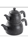 Tantitoni Orta Boy Gri Granit Çaydanlık Takımı   980/1700ML (Elvin Home Concept) - 1