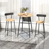 Eportatif Mutfak Oval 2 Kişilik Bar Yemek Masası Çam 1515 - 1