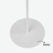 Slav Hazır Konik Kumaş Başlık Beyaz Metal Lambader Salon Köşe Lambası - 5
