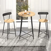 Eportatif Mutfak Oval 2 Kişilik Bar Yemek Masası Çam 1515 - 3