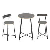 Eportatif Mutfak Oval 2 Kişilik Bar Yemek Masası Füme 1517 - 6