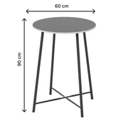 Eportatif Mutfak Oval 2 Kişilik Bar Yemek Masası Füme 1517 - 10