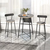 Eportatif Mutfak Oval 2 Kişilik Bar Yemek Masası Füme 1517 - 1