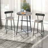 Eportatif Mutfak Oval 2 Kişilik Bar Yemek Masası Füme 1517 - 2