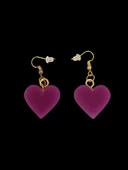 MOR RENKLİ KALP KÜPE - 2