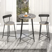 Eportatif Mutfak Oval 2 Kişilik Bar Yemek Masası Füme 1517 - 3