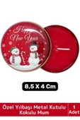 Luxery Yeni Yıl Parti New Year Yılbaşı Özel Metal Kutulu 8,5X4Cm Aromalı Kokulu Dekoratif Mum 1 Adet - 1