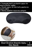 Özel Üretim Elastik Unisex Işık Önleyici Kamp Ev Yurt Uyku Maskesi Uyku Göz Bandı 4 Adet - 1