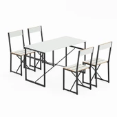 Eportatif Atlantik Mutfak Masası Yemek Masası Takımı Beyaz 1530 - 5