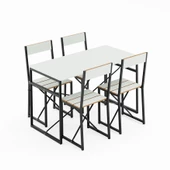 Eportatif Atlantik Mutfak Masası Yemek Masası Takımı Beyaz 1530 - 4