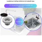 DeSiphon Çamaşır Ve Bulaşık Makine Girişli Körüklü Lavabo Sifonu - 6