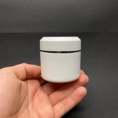 50 ml Plastik Krem Kutusu , 50 cc Beyaz Renkli Kapaklı Krem Kavanozu x 3 Adet - 1