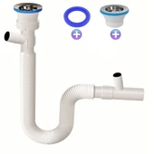 Çift Çamaşır ve Bulaşık  Makinesi için Körüklü Lavabo Sifonu(Çift Girişli) - 1