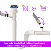 Çift Çamaşır ve Bulaşık  Makinesi için Körüklü Lavabo Sifonu(Çift Girişli) - 2