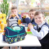 Vest Beslenme Çantası Çift Katlı Lacivert Dinozor - 6