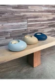 Minimal Dekoratif Beton Tealight Mumluk 3'lü Set | Baby Blue-Alaçatı-Mavi | - 3