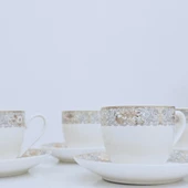 Sudedi Home Paçi Desenli 6 Kişilik Nescafe&Çay Fincan Takımı - 3