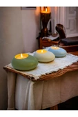 Three Drops Minimal Dekoratif Beton Tealight Mumluk 3'lü Set - 1