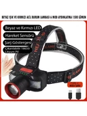 PS-2099 Hareket Sensörlü Şarjlı Kafa Lambası, Kırmızı Beyaz Işık LED 6 Mod Aydınlatma Zoom Kafa Feneri 1500 Lümen - 4