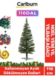 Kutulu Süsleme Seti Yılbaşı Çam Ağacı Renkli Işığı Yeni Yıl 2025 Süsleri Noel Paketi 110 Cm 110 Dal thumbnail 1