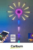 Telefon Uygulama Kumanda Akıllı Aydınlatma Salon Ev Yatak Odası Gamer RGB Firework LED Duvar Lambası - 3