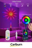 Telefon Uygulama Kumanda Akıllı Aydınlatma Salon Ev Yatak Odası Gamer RGB Firework LED Duvar Lambası - 5