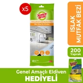 Scotch-Brite Kullan At Islak Mutfak Bezi 200 Yaprak + Eldiven Hediyeli - 1