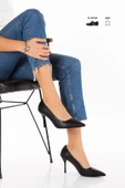 Kadın Siyah Topuklu Stiletto Ayakkabı ( İç Astar Deri ) - 2