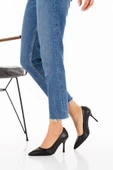 Kadın Siyah Topuklu Stiletto Ayakkabı ( İç Astar Deri ) - 1