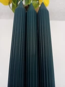 qosrix 3'lü Petrol Yeşili Şamdan Soya Mumu 1. Kalite Doğal Vanilya Kokulu Uzun Çubuk Konik Mum Dekoratif - 3