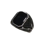 Onyx veSiyahZirkon Taşlı Gümüş Yüzük 240055803G09Y - 5