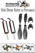 Drone Motoru VE Pervanesi 2 Adet Dc Mini Dron Motor Yüksek Hızlı Çekirdeksiz Pervane Kanatı Deney Okul Helikopter Uçak - 1