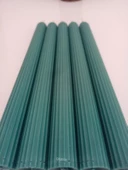 qosrix 5'li Açık Petrol Yeşili Şamdan Soya Mumu 1. Kalite Doğal Vanilya Kokulu Uzun Çubuk Konik Mum Dekoratif thumbnail 2