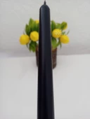 qosrix 5'li Siyah Şamdan Soya Mumu 1. Kalite Doğal Vanilya Kokulu Uzun Çubuk Konik Mum Dekoratif thumbnail 2