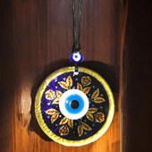 Kırmızı Laleli Gold Renk Cam Süs Altın Varaklı Duvar Dekoru thumbnail 2