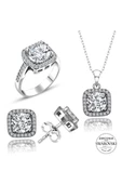 Sertifikalı Baget 3.00 Carat Swarovski  925 Gümüş Set Takım - 2