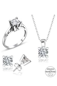 Sertifikalı Swarovski Özel Montür Tektaş 925 Gümüş Set - 2