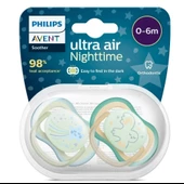 Philips Avent Ultra Air Night Karanlıkta Parlar Gece Emziği 0-6 ay Erkek SCF376/18 thumbnail 1
