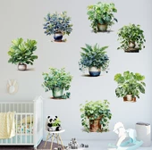 Saksılı Çiçek Tasarımlı 8li Sticker MC-480A - 5