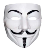 Beyaz Renk V For Vendetta Maskesi Yerli Üretim - 1