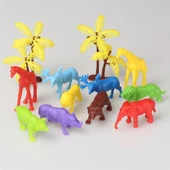 669 Toy Play 12 Parça Renkli Mini Vahşi Hayvanlar Figür Seti 4-6 cm - 3