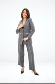 Kadın Biye Detaylı Blazer Ceket Takım 0120-25 - 12