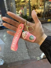 Sevimli   Kahve Bardağı Silikon Anahtarlık  Çanta Süsü 1 ADET thumbnail 3